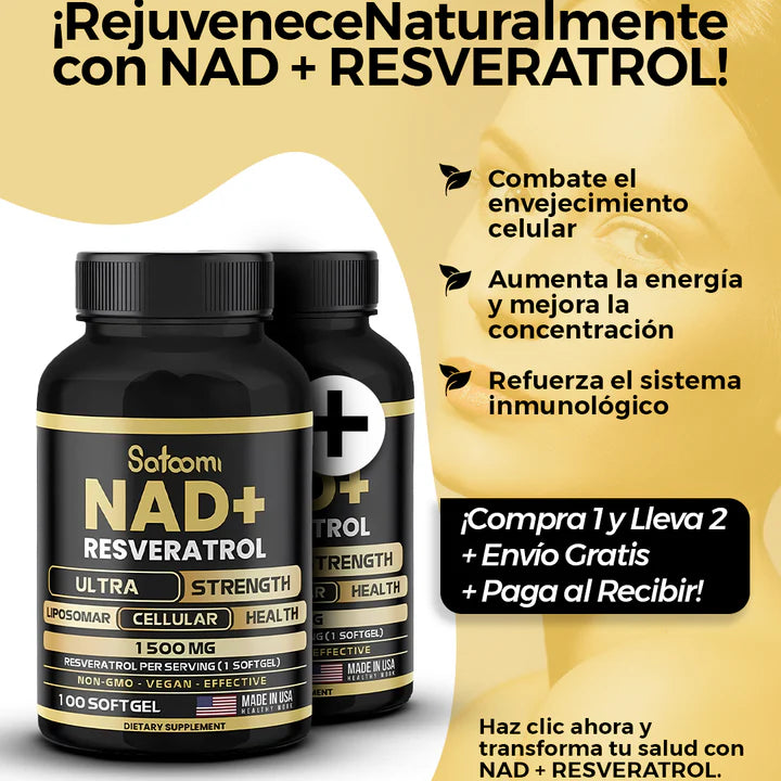 NAD + Resveratrol - Compre 1 y leve 2 unidades